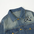 Load image into Gallery viewer, Girls Butterfly Pattern Denim Jacket