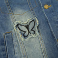 Load image into Gallery viewer, Girls Butterfly Pattern Denim Jacket