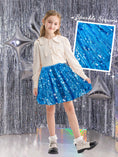 Load image into Gallery viewer, Rolanko Girls Sequin Elastic Waist Glitter Sparkly Skirt