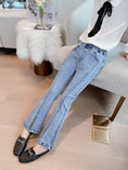 Load image into Gallery viewer, Girl's Blue Split Denim Flared Pants