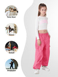 Load image into Gallery viewer, Girl's Elasticated Waist Cargo Trousers with Multi Pockets