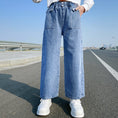 Load image into Gallery viewer, Girls' Classic Wide Leg High Waist Jeans