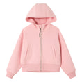 Load image into Gallery viewer, Rolanko Girls Cropped Cozy Long Sleeve Hooded Jacket