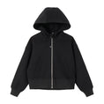 Load image into Gallery viewer, Rolanko Girls Cropped Cozy Long Sleeve Hooded Jacket
