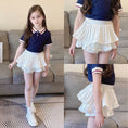 Load image into Gallery viewer, Girls 2-Layer Ruffle Mini Skirt Smocked Waist Cute Tiered Skirts with Shorts