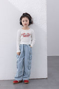 Load image into Gallery viewer, Light Blue Multi-Pocket Wide Leg Straight Leg Jeans
