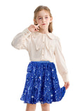 Load image into Gallery viewer, Rolanko Girls Sequin Elastic Waist Glitter Sparkly Skirt