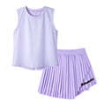 Load image into Gallery viewer, Rolanko Girls Tennis Skirt Set, UPF 50+ Tank Top & Pleated Skirt