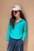 Load image into Gallery viewer, Girl's Casual Streetwear Hooded Thin Pullover Sweatshirt