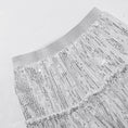 Load image into Gallery viewer, Rolanko Girls Sequin Sparkly Elastic Waist Summer Pleated Tulle Flowy Ruffle Skirts