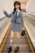 Load image into Gallery viewer, Girls formal tops pleated skirt set