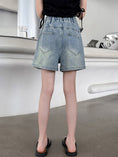 Load image into Gallery viewer, Rolanko Girls Elastic Waist Jean Shorts Wide Leg Baggy Denim Shorts