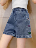 Load image into Gallery viewer, Rolanko Girls Elastic Waist Jean Shorts Wide Leg Baggy Denim Shorts