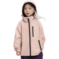 Load image into Gallery viewer, Girls' Solid Colour Windproof Jacket with Reflective Stripes