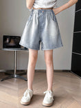 Load image into Gallery viewer, Rolanko Girls Elastic Waist Jean Shorts Wide Leg Baggy Denim Shorts