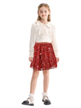 Load image into Gallery viewer, Rolanko Girls Sequin Elastic Waist Glitter Sparkly Skirt