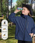 Load image into Gallery viewer, Girls' Solid Colour Windproof Jacket with Reflective Stripes