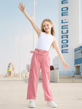Load image into Gallery viewer, Girls Wide Leg Loose Cargo Pants with Belt