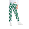 Load image into Gallery viewer, Girl's Pink Green Plaid Trousers Outdoor Drawstring Sweatpants