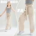 Load image into Gallery viewer, Girl's Casual High Waist Baggy Wide Leg Cargo Pants