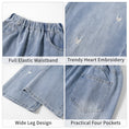 Load image into Gallery viewer, Girls All-Over Heart Embroidered Wide Leg Jeans