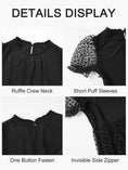 Load image into Gallery viewer, Rolanko Girls Contrast Mesh Ruffle Crew Neck Elegant Flower Wedding Prom Summer Dress