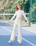 Load image into Gallery viewer, Girls Flare Wide Leg Sweatpants Elastic Waist Bell Bottoms Pants for Kids