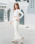 Load image into Gallery viewer, Girls Flare Wide Leg Sweatpants Elastic Waist Bell Bottoms Pants for Kids
