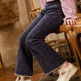 Load image into Gallery viewer, Rolanko Girls Chenille Silver Threaded with Pearls Sparkly Corduroy Flare Trousers