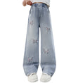 Load image into Gallery viewer, Rolanko Girls Pink Butterfly Embroidery Jeans