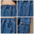 Load image into Gallery viewer, Girls Blue Denim Baggy Cargo Pants