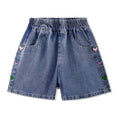 Load image into Gallery viewer, Rolanko Girls Elastic Waist Jean Shorts Wide Leg Baggy Denim Shorts