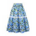 Load image into Gallery viewer, Rolanko Girls Floral Print A-Line High Waist Tiered Boho Maxi Skirt with Lace Trim
