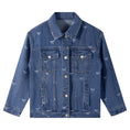 Load image into Gallery viewer, Rolanko Denim Jacket With All Over Embroidered Bow
