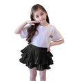Load image into Gallery viewer, Girls 2-Layer Ruffle Mini Skirt Smocked Waist Cute Tiered Skirts with Shorts