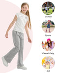 Load image into Gallery viewer, Girls Flare Wide Leg Sweatpants Elastic Waist Bell Bottoms Pants for Kids