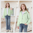 Load image into Gallery viewer, Rolanko Girls Cropped Cozy Long Sleeve Hooded Jacket