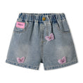 Load image into Gallery viewer, Rolanko Girls Elastic Waist Jean Shorts Wide Leg Baggy Denim Shorts