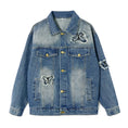 Load image into Gallery viewer, Girls Butterfly Pattern Denim Jacket