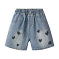 Load image into Gallery viewer, Rolanko Girls Elastic Waist Jean Shorts Wide Leg Baggy Denim Shorts