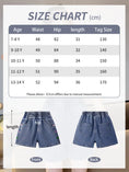 Load image into Gallery viewer, Rolanko Girls Elastic Waist Jean Shorts Wide Leg Baggy Denim Shorts