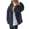 Load image into Gallery viewer, Girls Oversized Fall Denim Shirt with Pockets