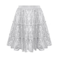 Load image into Gallery viewer, Rolanko Girls Sequin Sparkly Elastic Waist Summer Pleated Tulle Flowy Ruffle Skirts