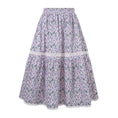 Load image into Gallery viewer, Rolanko Girls Floral Print A-Line High Waist Tiered Boho Maxi Skirt with Lace Trim