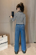 Load image into Gallery viewer, Girl's Fashion Heart Pattern Baggy Jeans