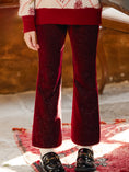 Load image into Gallery viewer, Rolanko Girls Chenille Silver Threaded with Pearls Sparkly Corduroy Flare Trousers