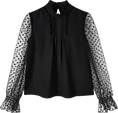 Load image into Gallery viewer, Girls Long Sleeve Shirts Chiffon Blouses with Polka Dot