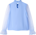 Load image into Gallery viewer, Girls Long Sleeve Shirts Chiffon Blouses with Polka Dot