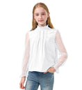 Load image into Gallery viewer, Girls Long Sleeve Shirts Chiffon Blouses with Polka Dot