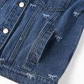 Load image into Gallery viewer, Rolanko Denim Jacket With All Over Embroidered Bow
